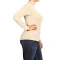 thumbnail image 3 of Women's Solid Long Sleeve Turtleneck Lightweight Pullover Plus Size Top Sweater, 3 of 5