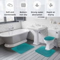 thumbnail image 5 of Teal Boho Bath Mat 3 Piece Bathroom Rug Set, Farmhouse Abstract Geometric Aesthetic Art Non Slip Bath Rug Contour Mat and Toilet Lid Cover, Absorbent Shower Mats Soft Bath Rugs and Mats Sets, 5 of 8