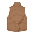 thumbnail image 5 of Women Vest Cropped Lightweight Button Down Quilted Vest Sleeveless Padded Gilet Coat With Pockets Hooded Utility Jacket It Jacket Womens Fashion Olive Coats for Women plus Ski Jackets Women Short, 5 of 5