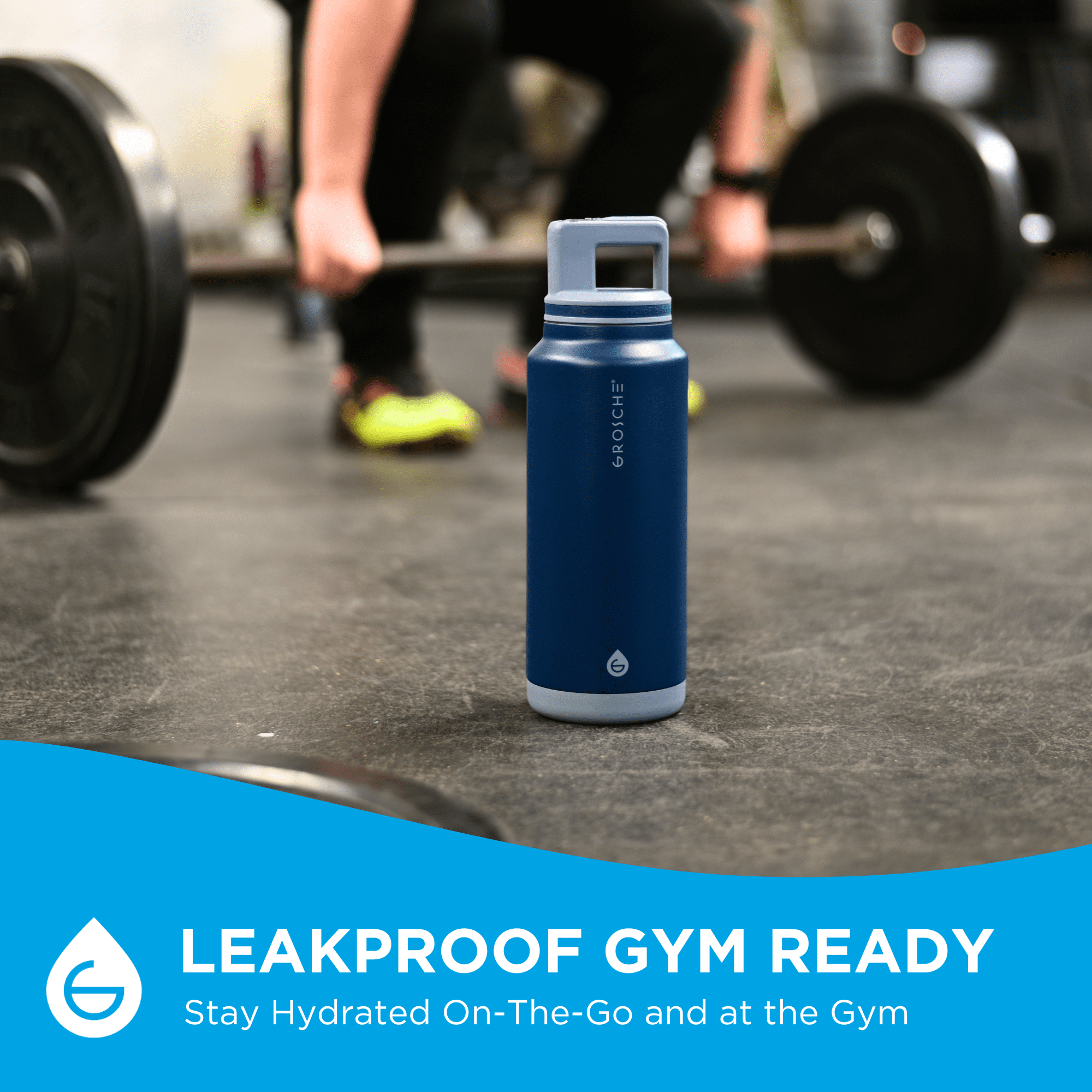 GROSCHE ALPINE Flip n' Sip 40oz Insulated Water Bottle - Stainless Steel triple insulated vaccuum, Leakproof Flask with Straw lid- Perfect for Gym, Travel & Outdoor use Extreme insulation