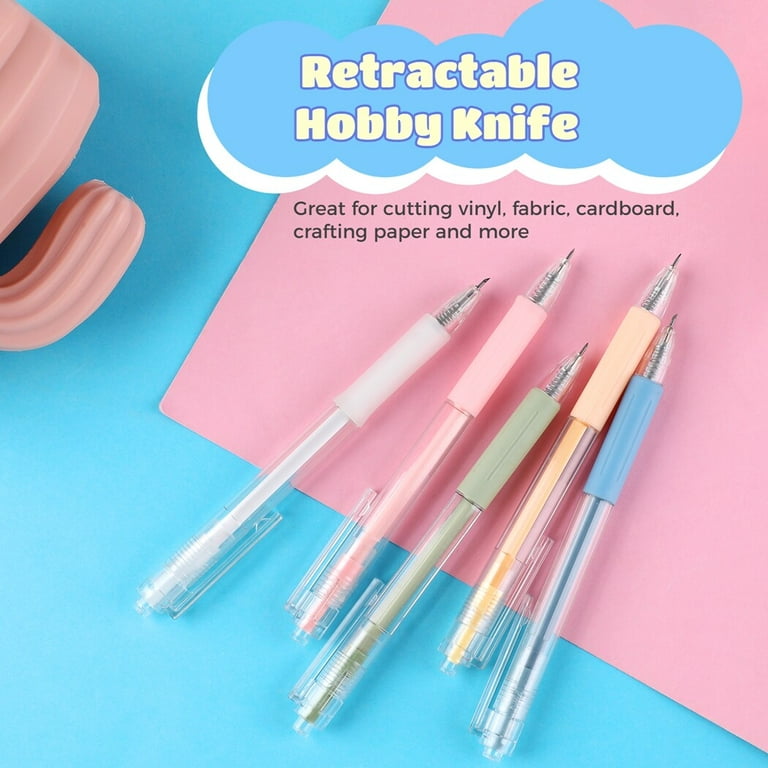 Herrnalise 12PCS Craft Cutting Tool Paper Pen Cutter Knife Creative  Retractable Hobby Knife Blade Art Utility Precision Paper Cutting Carving  Tools with Pocket Clip for DIY Drawing Scrapbooking 