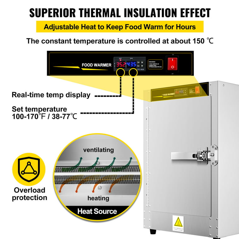 Heatmax Catering Hot Box Food Warmer, Size: 16 inch(D) x 16 inch(W) x 24 inch(H)