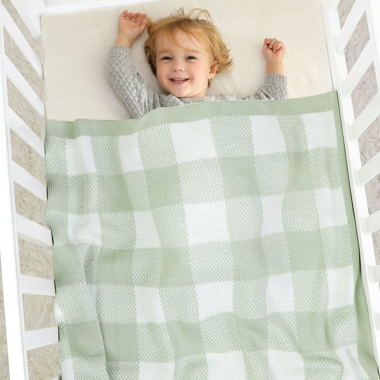 MIMIXIONG Baby Blanket Knitted Soft Stroller Swaddling 100 80CM Newborn Bedding Quilt Fashion Plaid