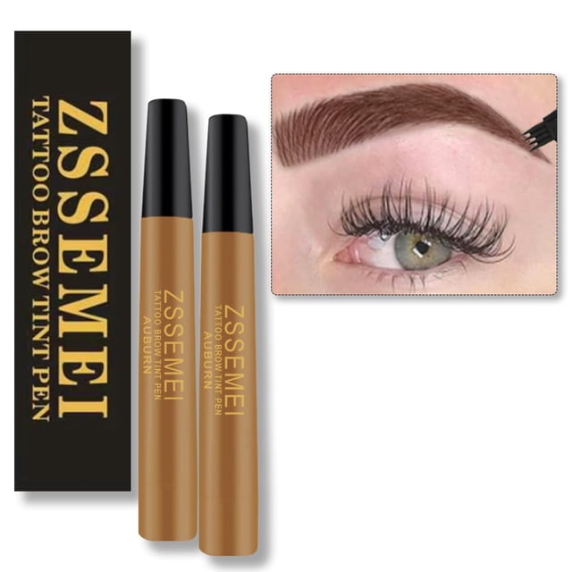 Lápiz de cejas impermeable ZSSEMEI Microblading Tattoo, color castaño, 2 unidades