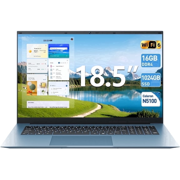 SGIN 18.5" Windows 11 Laptop 12GB DDR4 512GB SSD Laptops Computer - 4 Core Intel i3, 1920*1080 FHD IPS Screen, Wifi 6