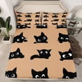 thumbnail image 2 of Homewish Boys Girls Black Cats Full Size Sheets 4-Piece,Cartoon Animal Breathable Bed Sheets,Kawaii Pet Lightweight Sheet Sets,Super Cozy Room Decor, 2 of 7