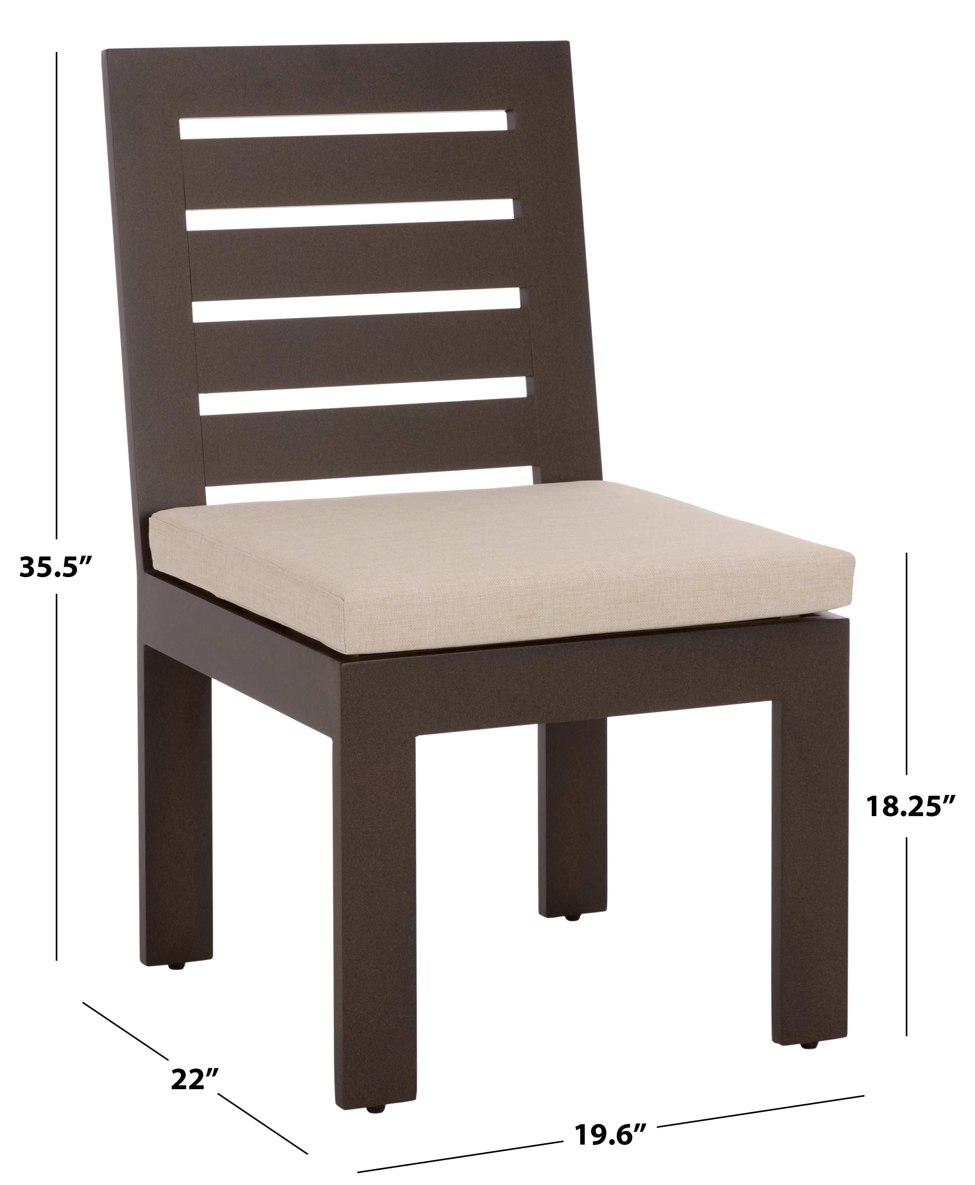 Safavieh Fash Metal Outdoor Dining Side Chair - Set of 2, Brown/Taupe