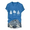 thumbnail image 2 of Tittly Womens T Shirts Tops for Women Trendy Casual Short Sleeve Tops for Women Fir Short Sleeve V Neck Top For Women Blue, 2 of 4
