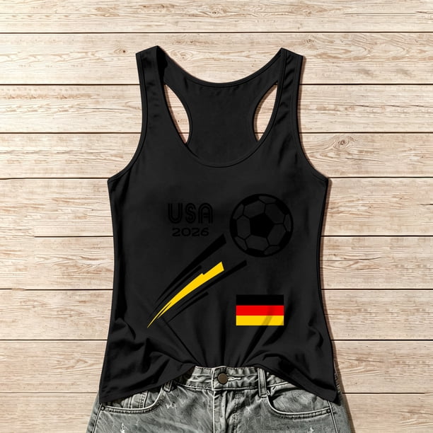 Women's Football Graphic Tank Tops, Women's Sleeveless Running Tank Top, Breathable Lightweight Sports Vest for Workout, Gym, Yoga, Training for Soccer Tournament 2026 Black Size: 2XL