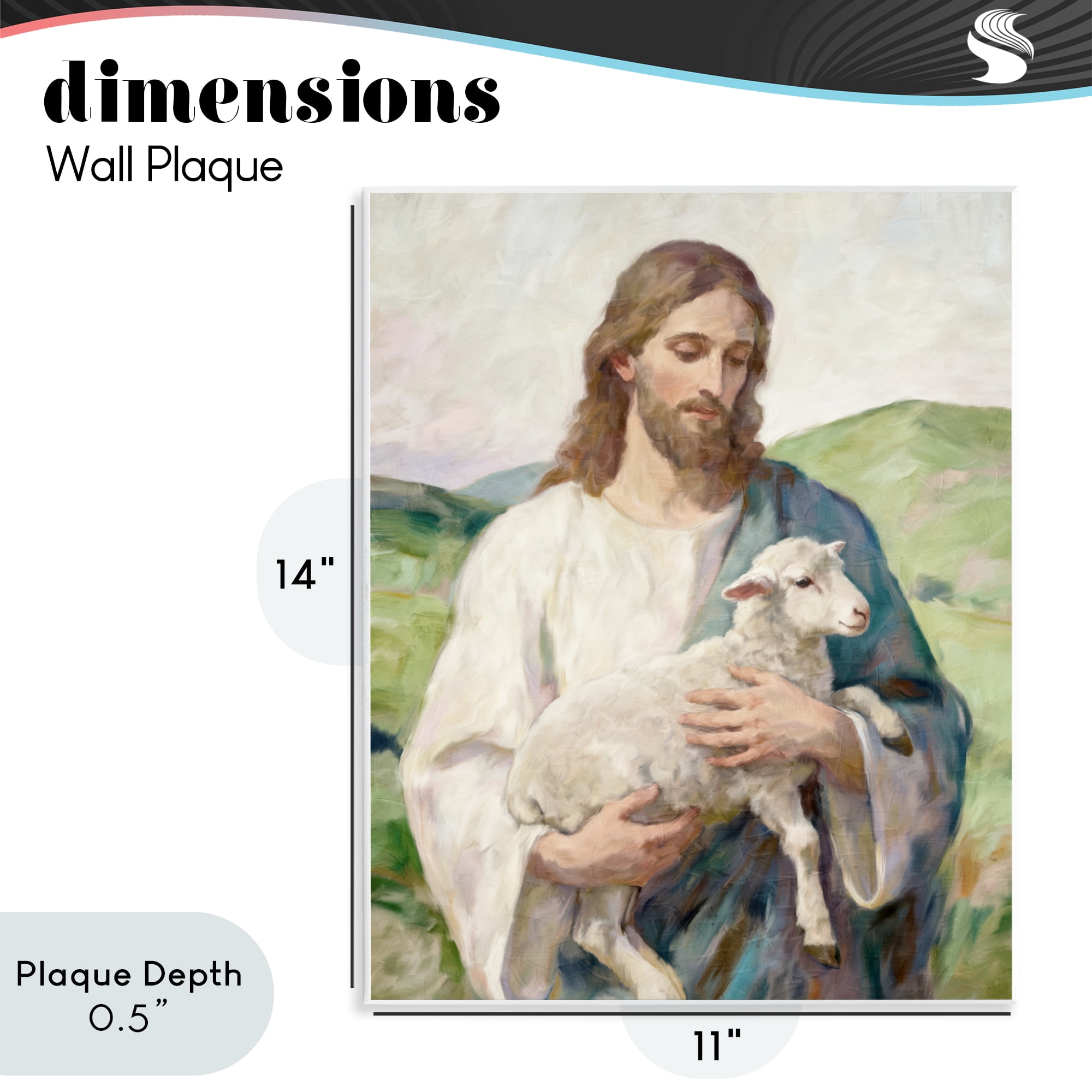 Stupell Industries Little Lamb & Spiritual Figure Wall Plaque Art, design by Kim Allen