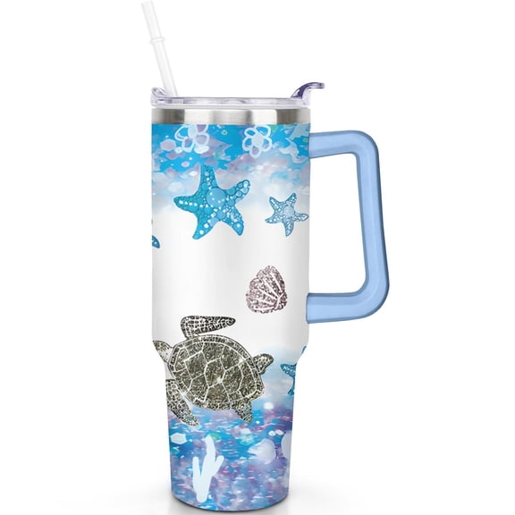 Turtle Tumblers 40oz with Lids Straws Stainless Steel Vacuum Insulated Tumbler Handle Flip Straw Lid Leak Proof Travel Travel Accessories Must Have