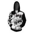 thumbnail image 3 of Sudadera con capucha y estampado de calavera de otoño para hombre, sudadera con capucha para hombre, sudadera con capucha de moda para hombre, sudaderas con capucha con cremallera, ropa Y2k, 3 of 5