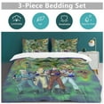 thumbnail image 3 of Duvet Cover Bedding Set Cartoon Print Soft Quilt Cover 3 Pieces, 1 Comforter Cover & 2 Pillowcases for Kids Teens Boys Girls Room Decor 86"x70", 3 of 8