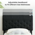 thumbnail image 6 of Wood Bed Frame with Adjustable Curved Headboard, Fabric Upholstered Platform Bed Frame, Twin Size, 6 of 8