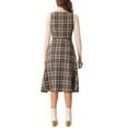 thumbnail image 3 of INSPIRE CHIC Women's Plaid Vintage Dress Sleeveless High Waist A-Line Midi Pinafore Dress, 3 of 6