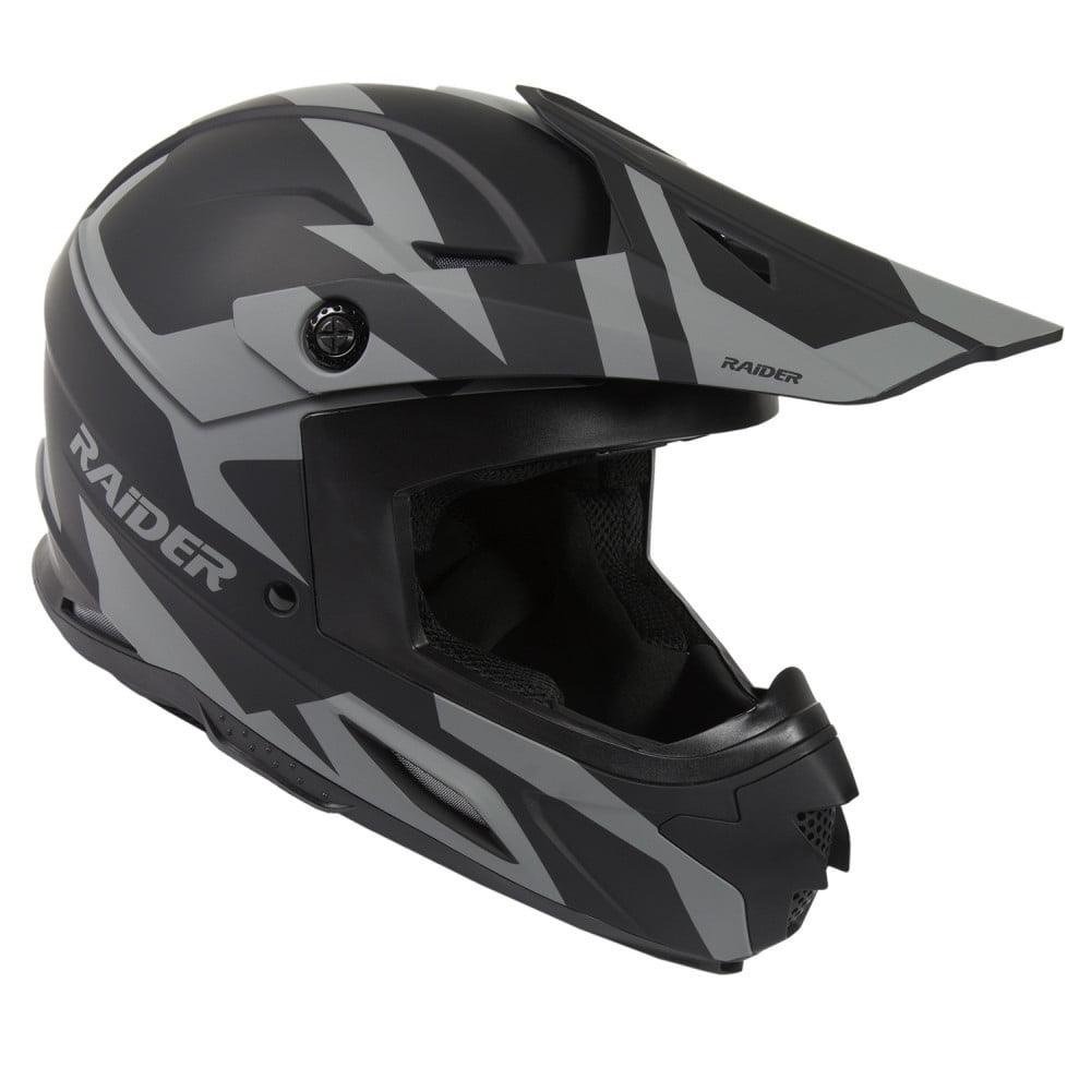 Raider Z7 MX Off-Road Helmet DOT Approved - Black/Silver - Med