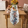 thumbnail image 5 of Table Runners 90 Inches Long, Navy Blue Butterfly 4th of July Cotton Linen Kitchen Dining Coffee Table Runner for Party Home Decor, Independence Day Star Tabletop Dresser Scarves Runner 13x90 Inch, 5 of 9