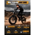 thumbnail image 5 of Adult Electric Dirt Bike – 29 MPH, 48V 20.8Ah Battery, 20"x4.0 Fat Tires, Up to 80 Miles Range, NFC Unlock, 7-Speed Dual Suspension, Streamlined Frame, White, 5 of 6