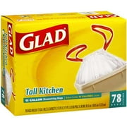 Glad 13 Gallon Drawstring Tall Kitchen Trash Bags, 78 Pack