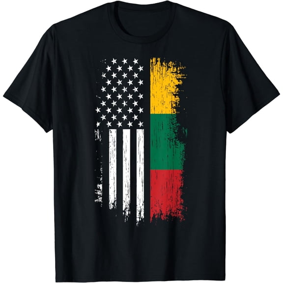 Lithuanian American Flag T-Shirt - Pride Lithuania USA Shirt