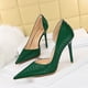 thumbnail image 5 of Zapatos de tacón alto de lujo para mujer, sexys, de discoteca, ajustados, superclásicos, con abertura lateral, para boda, 5 of 5
