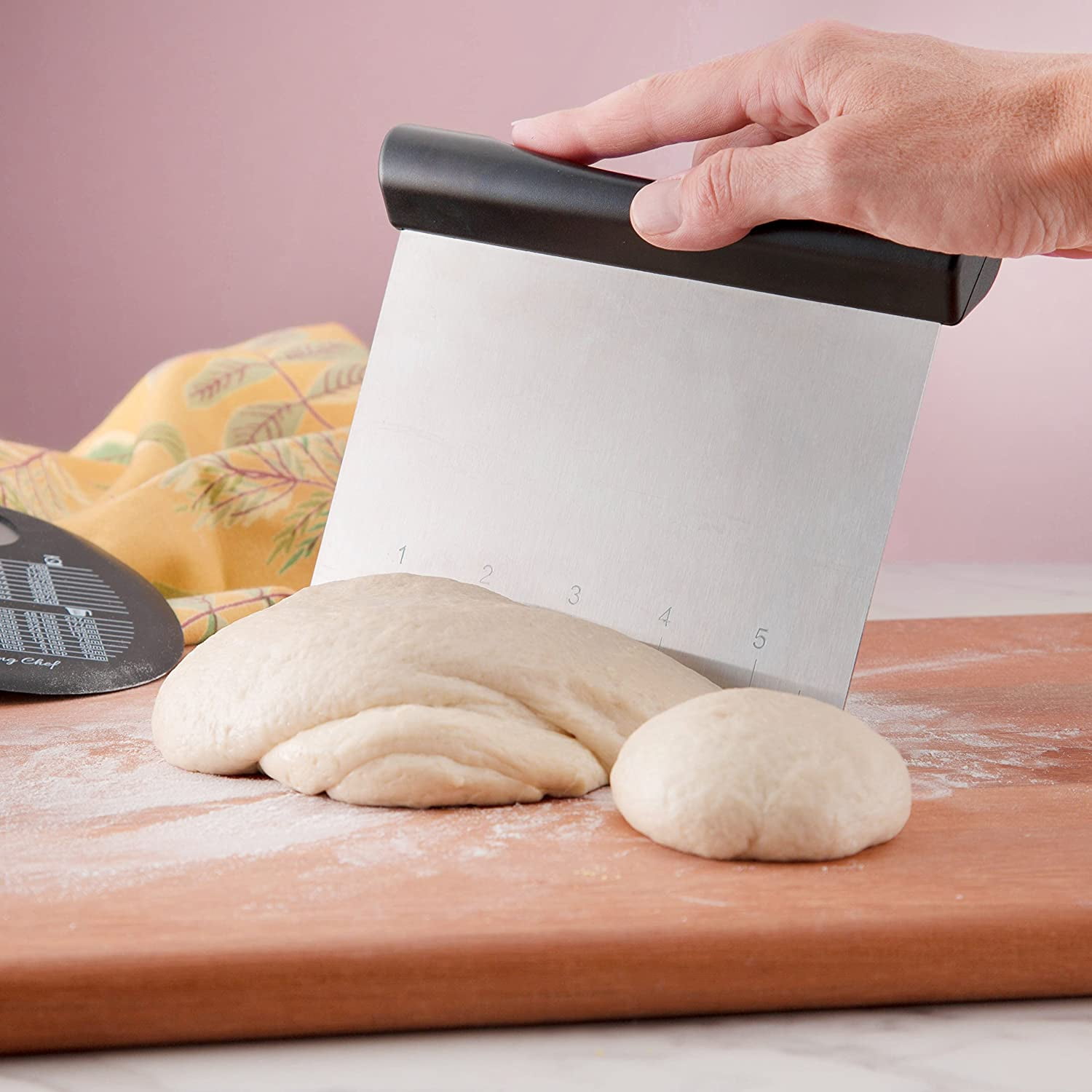 Dough Blender Stainless Steel Pastry Cutter Set - Multipurpose Bench Scraper - Great as Dough Cutter for Pastry Butter and Pizza Dough - Smooth Baking Dough Tools