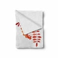 thumbnail image 2 of Rowan Soft Flannel Fleece Throw Blanket, Watercolor Style Leaves with Fruits Square Frame Design Autumn Colors, Cozy Plush for Indoor and Outdoor Use, 50" x 60", Red Orange White, by Ambesonne, 2 of 6