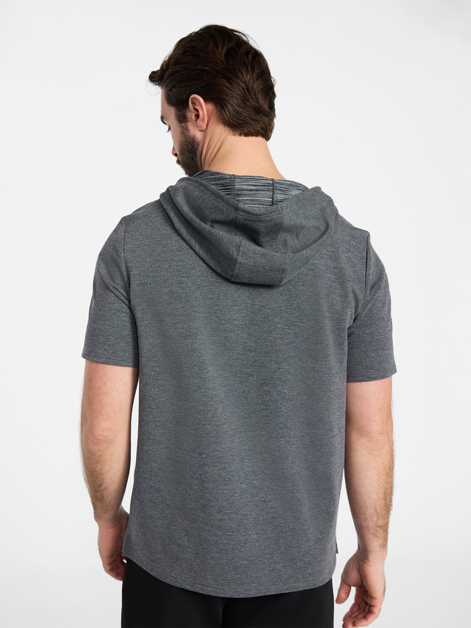 Athletic Works Men's and Big Men's Performance Coach Style Short Sleeve Hoodie Sweatshirt, Sizes XS-5XL