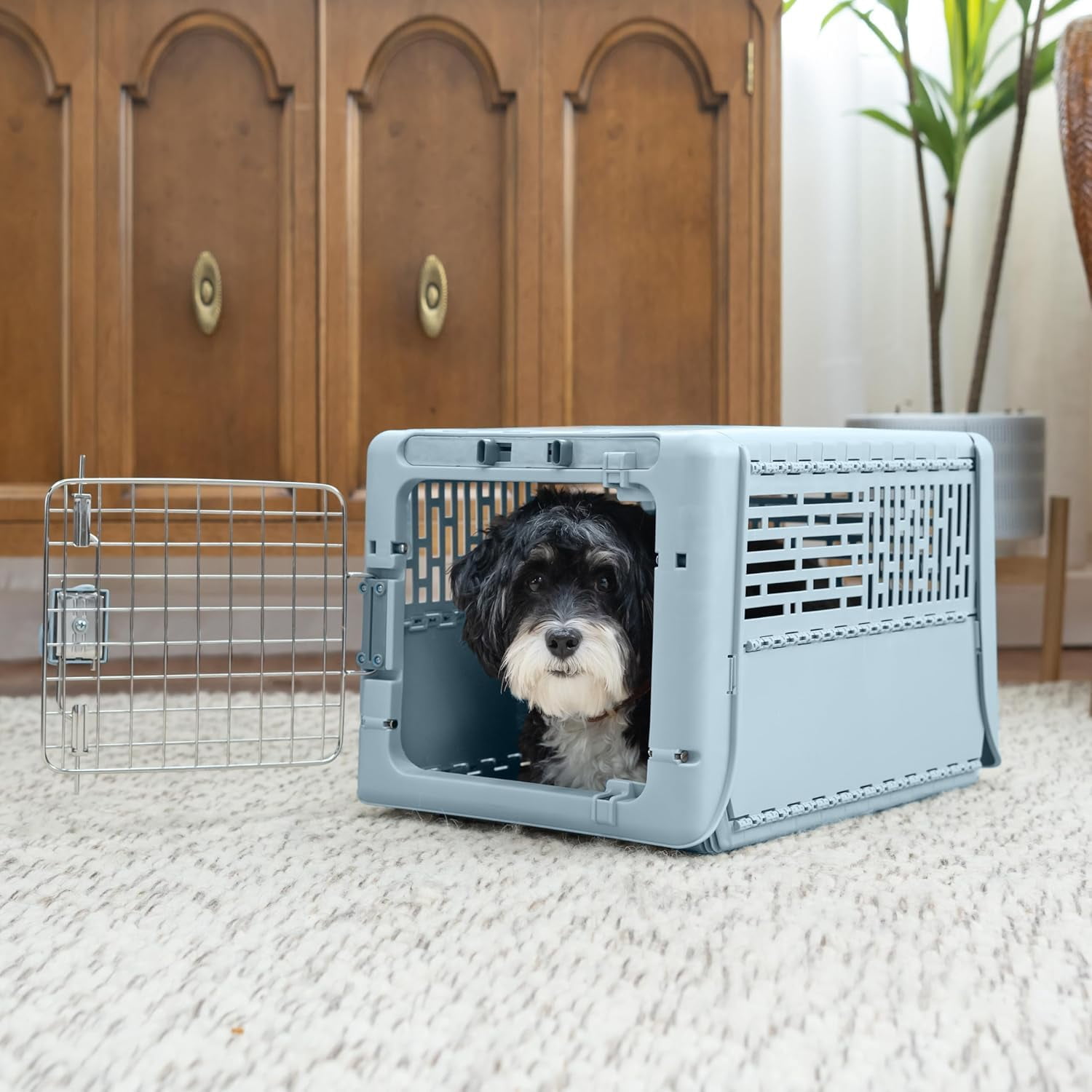 Collapsible X-small Pet Travel Carrier (blue)  Hard-sided Kennel For Small Dogs Puppies Cats Kittens Animals Up To 20lbs Washable Home & Outdoor Crate 19.6"l X 13.5"w 12"h