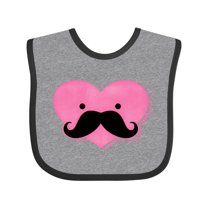 Inktastic Kawaii Mustache Heart Girls Baby Bib
