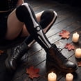thumbnail image 4 of Evdexr Women's Over Knee High Socks Halloween Skeleton Frame Thigh High Long Stockings Lightweight Party Festival Costume Sock, 4 of 5