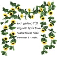 thumbnail image 2 of Guirnalda de girasol artificial de 7.2 ft/pc con 32 cabezas de girasol, flor de seda, hiedra, guirnalda de vid, decoración de girasol para el hogar, cocina, arco de boda, decoración de baby shower Ormromra WMZL-265-2, 2 of 5