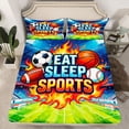 thumbnail image 2 of Homewish Football Soccer Baseball Basketball Boy Girl Full Size Sheets 4-Piece,Eat Sleep Sports Breathable Bed Sheets,Ball Gamer Lightweight Sheet Sets,Breathable Home Decor, 2 of 7