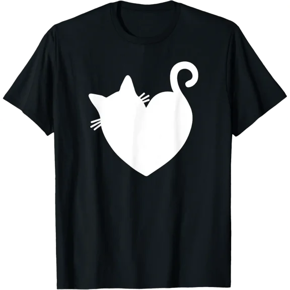 Cat Heart Graphic Women Present Valentines Day Kitty T-Shirt Shirts
