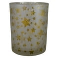 thumbnail image 5 of Northlight Stars and Snowflakes Frosted Glass Christmas Candle Holder - 3"  - Silver and Gold, 5 of 5