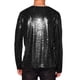 thumbnail image 3 of Camisetas para hombres INSPIRE CHIC con lentejuelas brillantes, cuello redondo, mangas largas y ajuste regular, 2XL, negro, 3 of 6