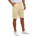 thumbnail image 5 of INSPIRE CHIC Men's Linen Pleated with Pockets Above Knee Casual Shorts 32 Khaki, 5 of 6