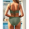 thumbnail image 4 of IDALL Bikini Sets for Women Bathing Suit Women's Two Piece High Waisted Bikini Set Swimsuit Full Coverage Bathing Suit Womens Swimsuits Swim Suits for Women 2025 Army Green L, 4 of 4