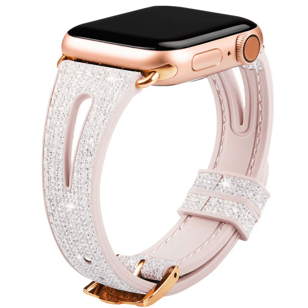 For Bling Thin Band for Apple Watch Bands 45mm 44mm 42mm Series 7 SE 6 5 4 3 2 1 Women Glitter Silicone Strap Accessories Compatible with iWatch All Series 45mm 44mm 42mm White Walmart
