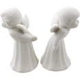 thumbnail image 5 of Kissing Angels Figurines, White, Porcelain, Traditional Home Décor, TDL - Set of 2, 5 of 9