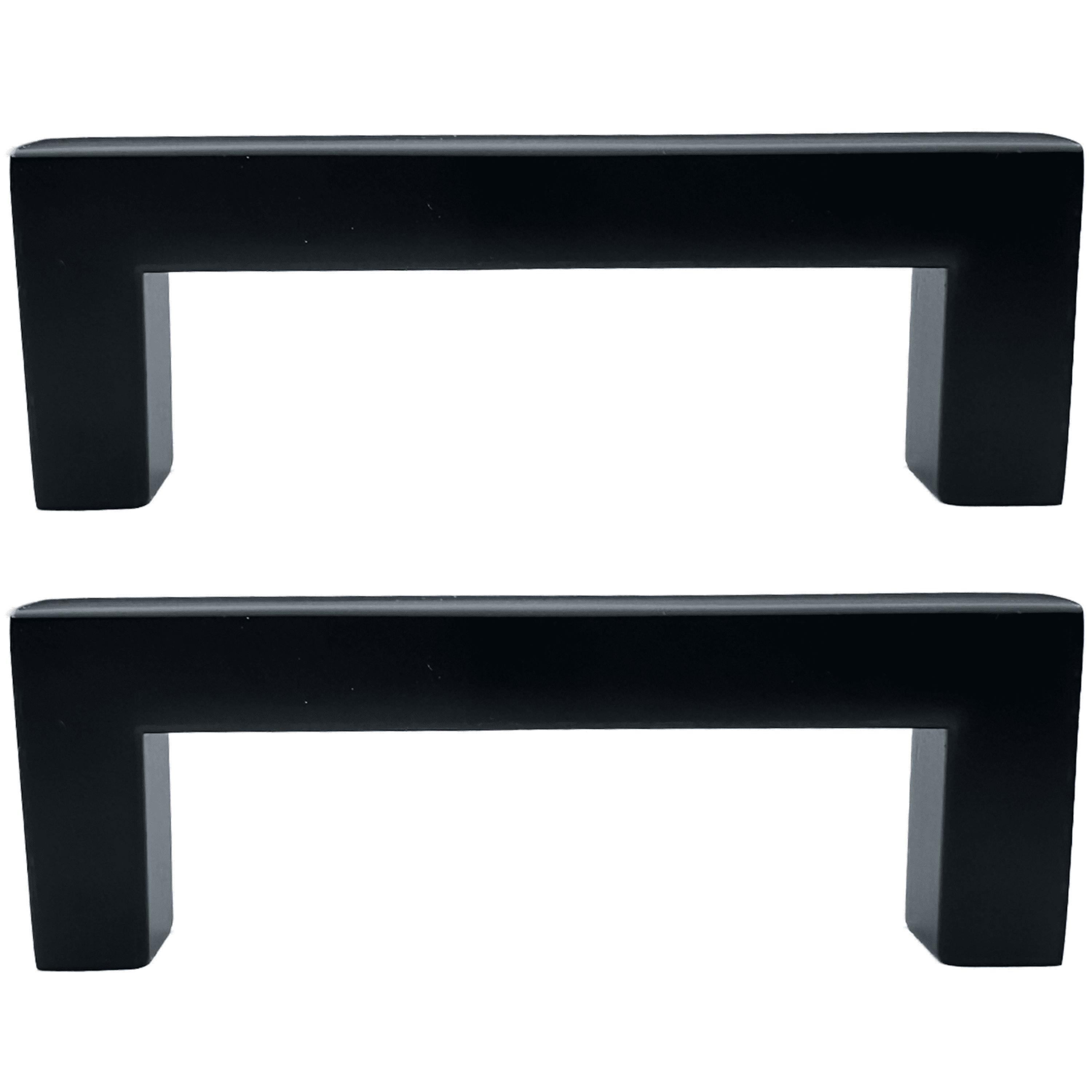 (2 pack) Mainstays Matte Black Square Pull 3" (76mm) Center-to-Center, Aluminum, 2 Pack