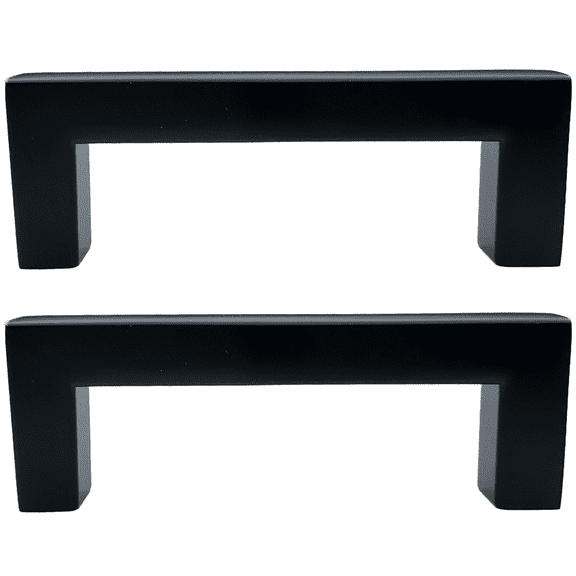 Mainstays Matte Black Square Pull 3" (76mm) Center-to-Center, Aluminum, 2 Pack