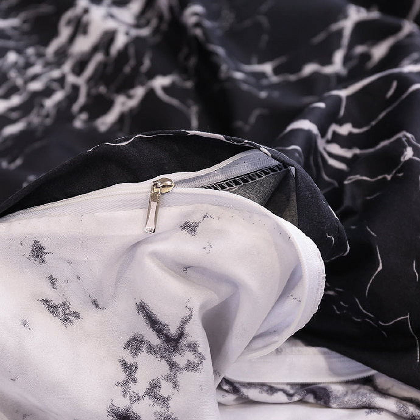 3 Pcs King Boho Duvet Cover, Black Marble Pattern Printed Bohemian Comforter Cover Bedding Set