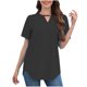 thumbnail image 2 of Fiudx Tops para Mujer Blusa de Manga Corta con Cuello Redondo y Color Sólido a La Moda para Mujer, 2 of 7
