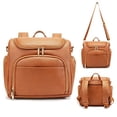 thumbnail image 1 of Mochila de cuero Beaulyn para pañales mochila de viaje 5 en 1 con cambiador y gran capacidad, 1 of 3
