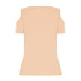thumbnail image 4 of gbyLJF Short Sleeve Tops for Woman Nice Tops for Women Basic Work Tops for Women Womens Exercise Tops Beige XL, 4 of 5