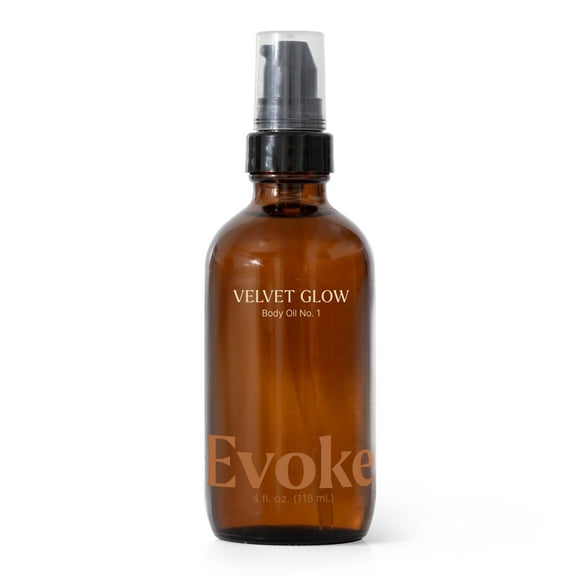 Plant Therapy Evoke Velvet Glow Body Oil 4 oz Ultra Hydrating & Quick Absorption for Silky Soft Skin, Enriched with Squalane, Argan, and Vitamin E, Luxurious All Natural Scent