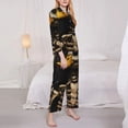 thumbnail image 3 of Fuzoiu Duck Bones Print Women's Long-Sleeved Pajama,Lounge Button Down Nightwear,Womens Notch Collar Pajama Set-Medium, 3 of 7