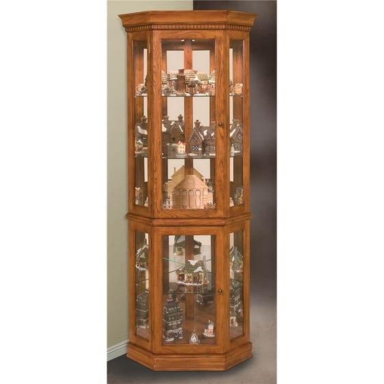 philip reinisch lighthouse classic - oak corner curio cabinet