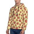 thumbnail image 3 of Kdxio Apple Print Mens Casual Hooded Collar Drawstring Hoodies Pullover Sweatshirts Casual Long Sleeve Shirts-Small, 3 of 7